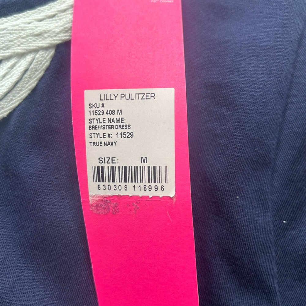 NWT Lilly Pulitzer Brewster Dress True Navy Sz M Nautical Resortwear Cruise - Picture 6 of 10